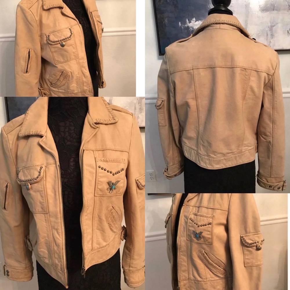 DOUBLE D RANCH LEATHER JACKET Vintage Chic by DDR Color is Palomino Size…